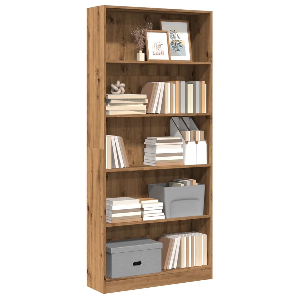 foto del prodotto libreria rovere artigianale 80x24x176 cm in legno multistrato