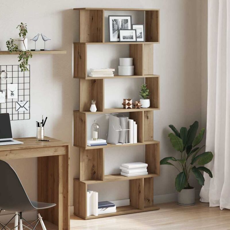 foto del prodotto libreria rovere artigianale 80x24x192 cm legno multistrato vidaxl