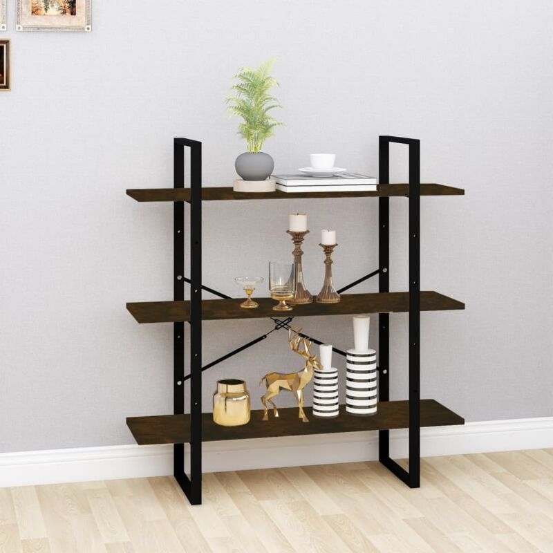 foto del prodotto libreria rovere fumo 100x30x105 cm in legno multistrato vidaxl