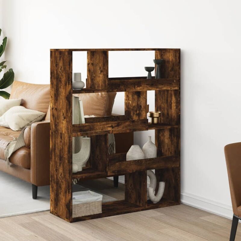 foto del prodotto libreria rovere fumo 100x33x125,5 cm in legno multistrato vidaxl