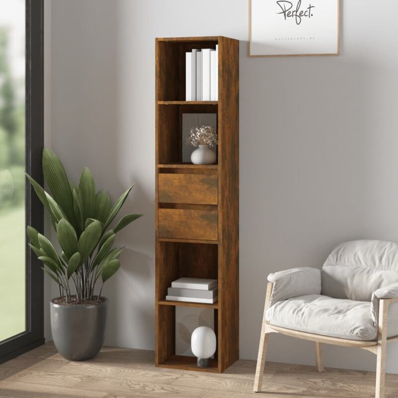 foto del prodotto libreria rovere fumo 36x30x171 cm in legno multistrato vidaxl