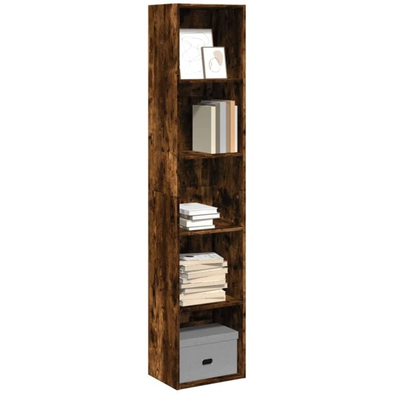 foto del prodotto libreria rovere fumo 40x30x189 cm in legno multistrato vidaxl