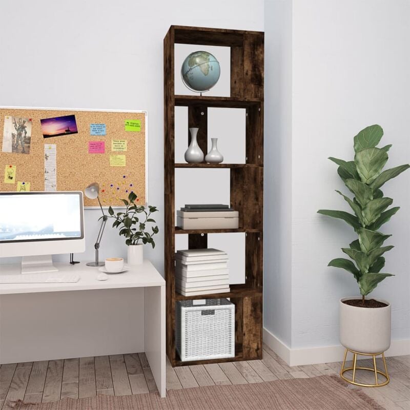 foto del prodotto libreria rovere fumo 45x24x160 cm in legno multistrato vidaxl
