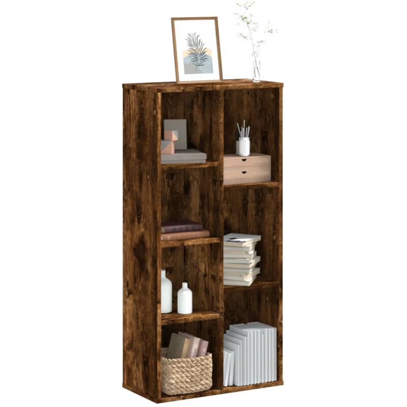 foto del prodotto libreria rovere fumo 50x25x105 cm in legno multistrato vidaxl