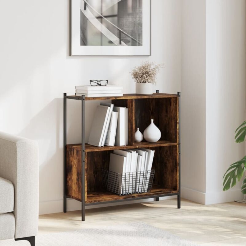 foto del prodotto libreria rovere fumo 72x28x77,5 cm in legno multistrato vidaxl