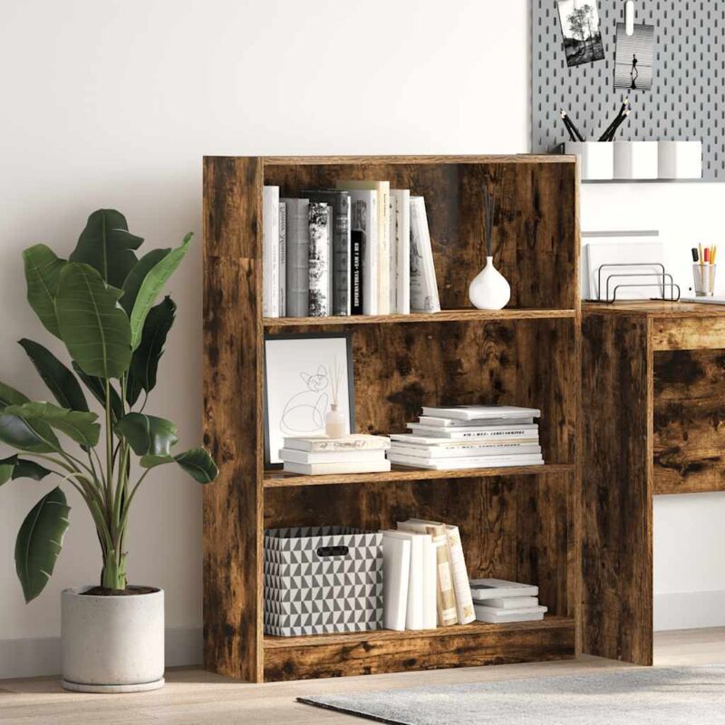 foto del prodotto libreria rovere fumo 80x24x109 cm in legno multistrato vidaxl