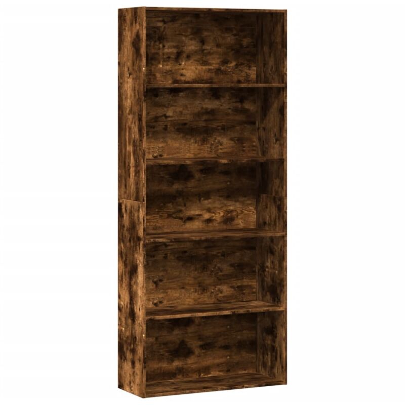 foto del prodotto libreria rovere fumo 80x30x189 cm in legno multistrato vidaxl