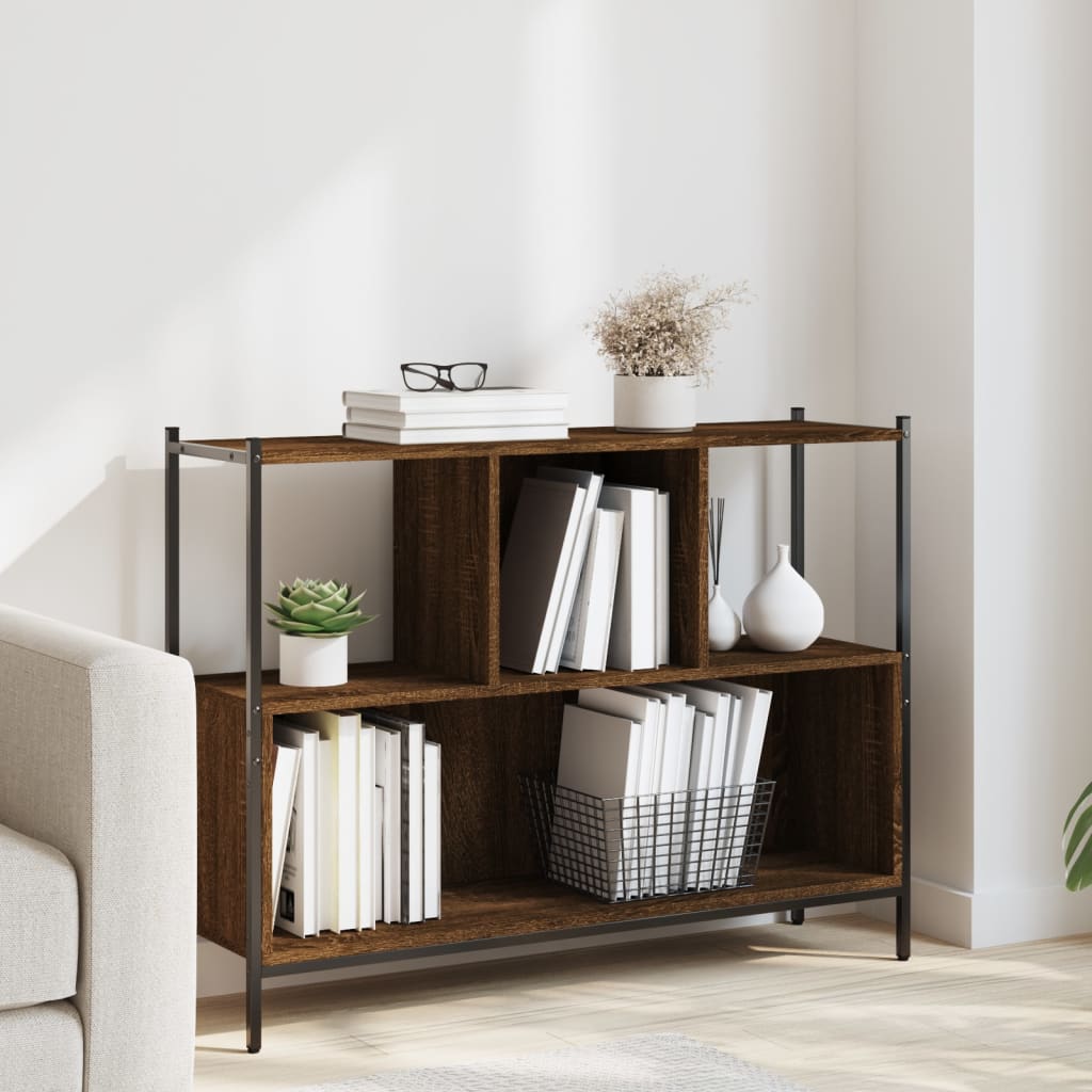 foto del prodotto libreria rovere marrone 102x28x77,5 cm in legno multistrato