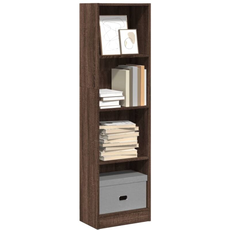 foto del prodotto libreria rovere marrone 40x24x143 cm in legno multistrato vidaxl