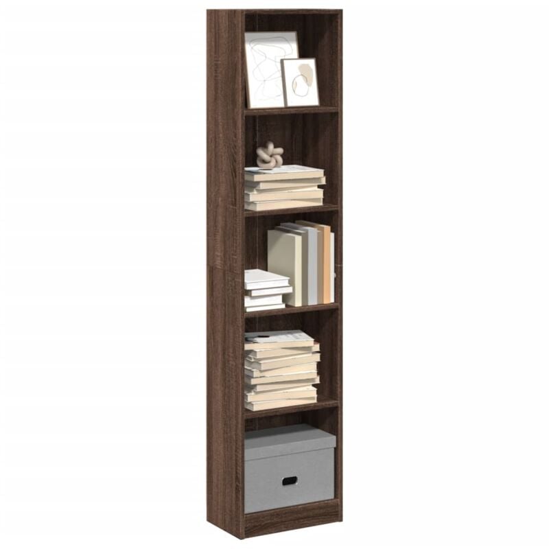 foto del prodotto libreria rovere marrone 40x24x176 cm in legno multistrato vidaxl
