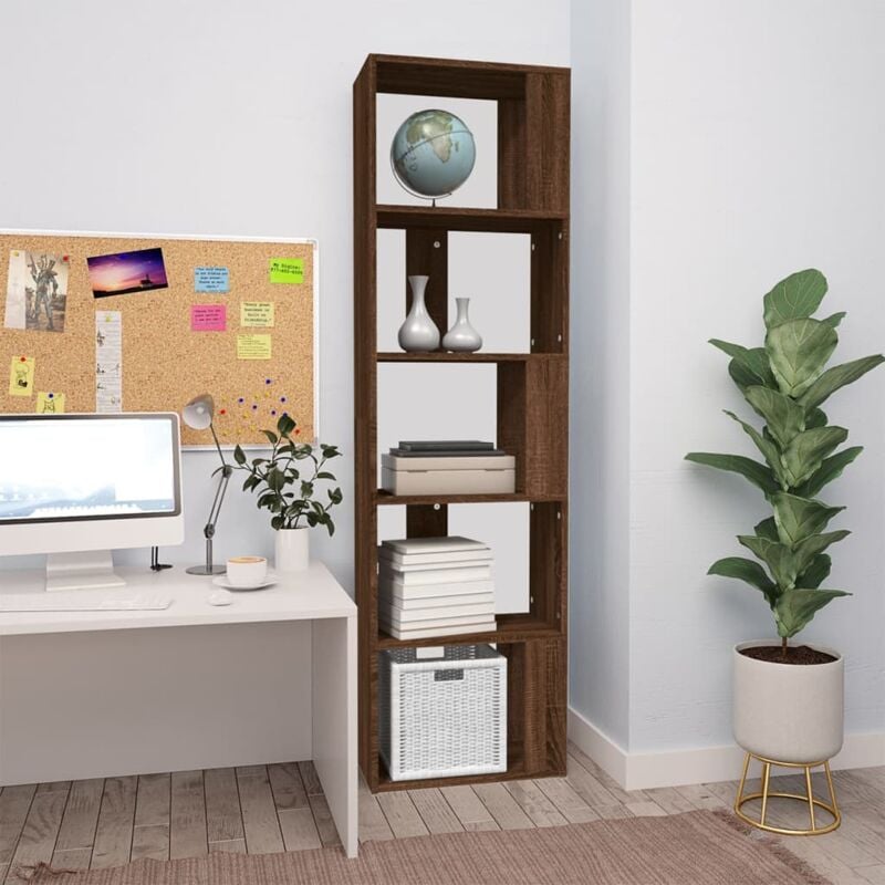 foto del prodotto libreria rovere marrone 45x24x160 cm in legno multistrato vidaxl