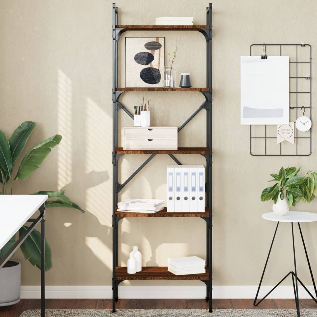 foto del prodotto libreria rovere marrone 5 ripiani 56x31,5x174 cm multistrato