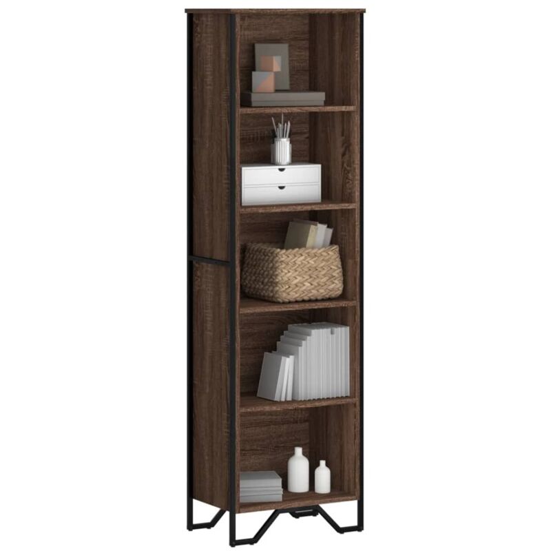foto del prodotto libreria rovere marrone 50x31x169 cm in legno multistrato vidaxl