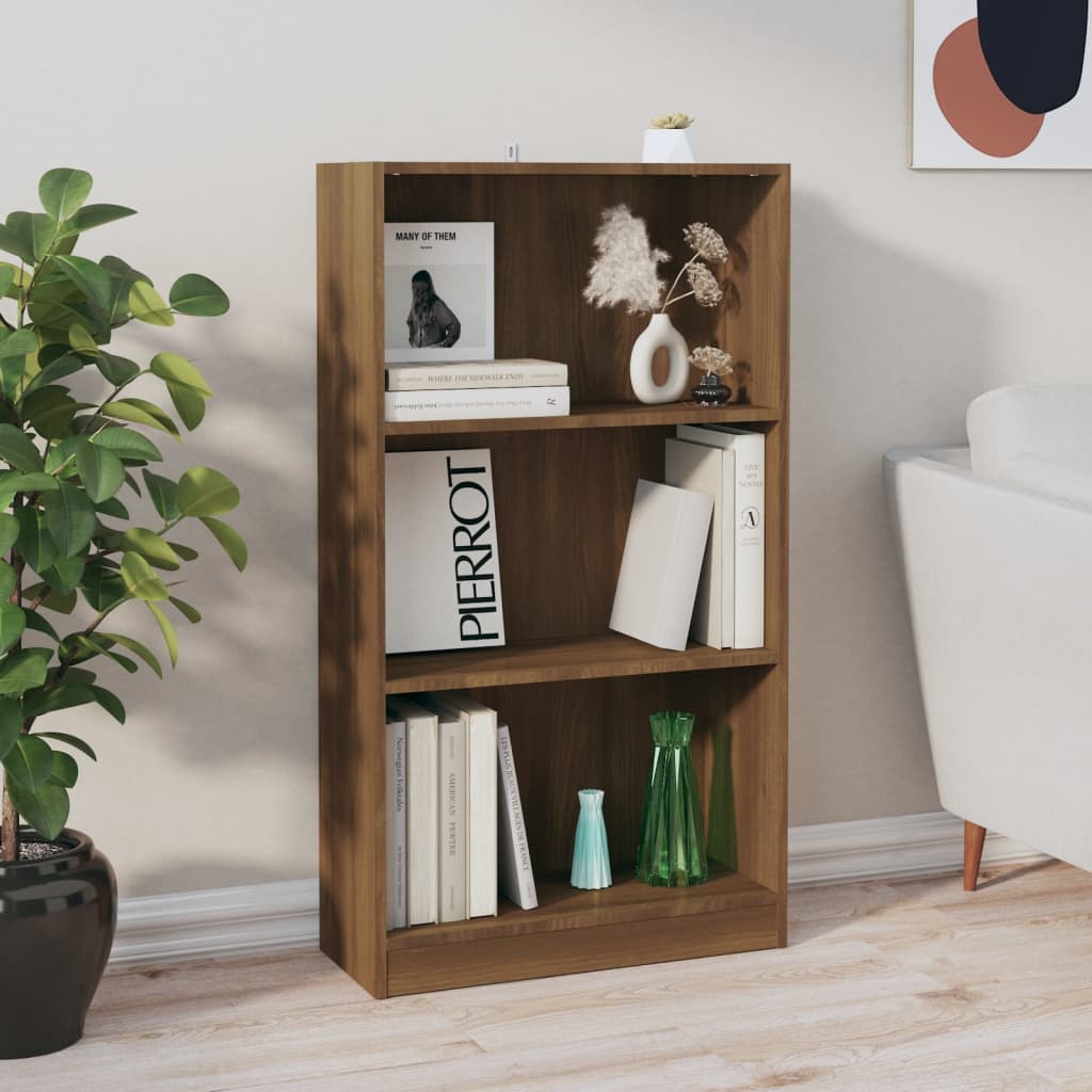 foto del prodotto libreria rovere marrone 60x24x109 cm in legno ingegnerizzato cod mxl 17670