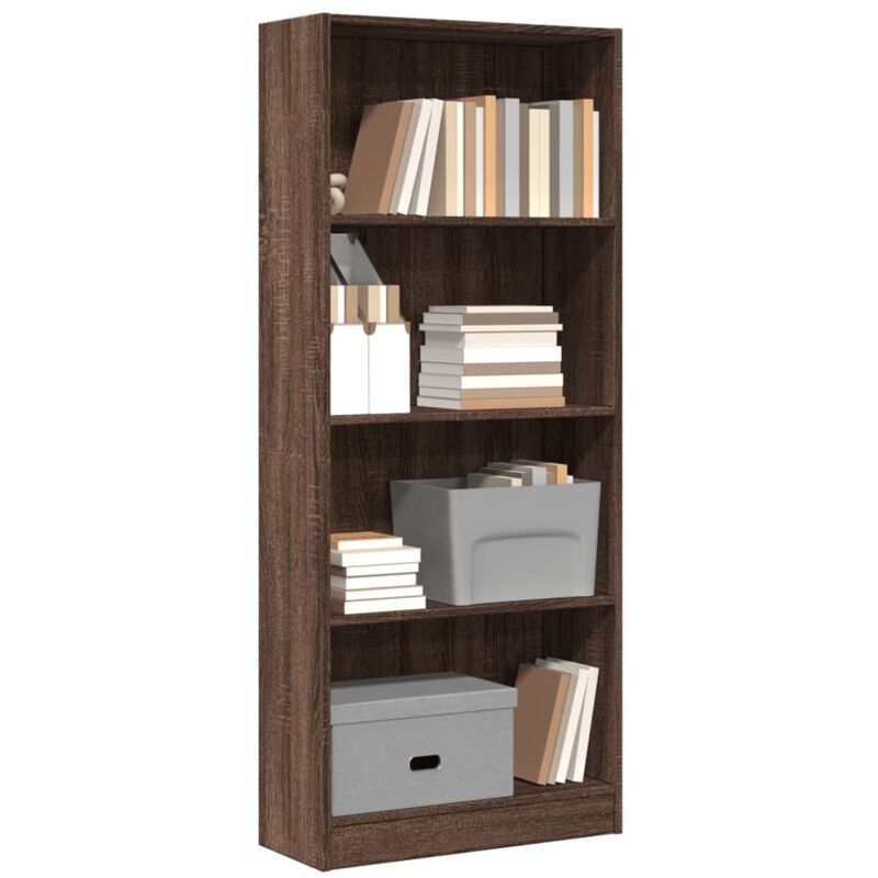 foto del prodotto libreria rovere marrone 60x24x143 cm in legno multistrato vidaxl