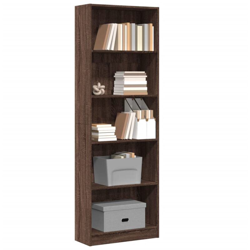 foto del prodotto libreria rovere marrone 60x24x176 cm in legno multistrato vidaxl