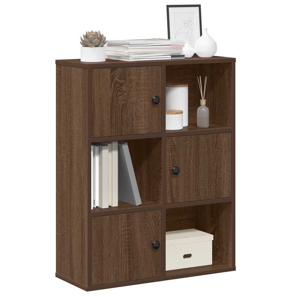 foto del prodotto libreria rovere marrone 60x24x76,5 cm in legno multistrato