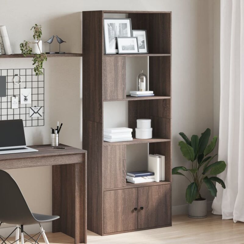 foto del prodotto libreria rovere marrone 70x36x189 cm in legno multistrato vidaxl