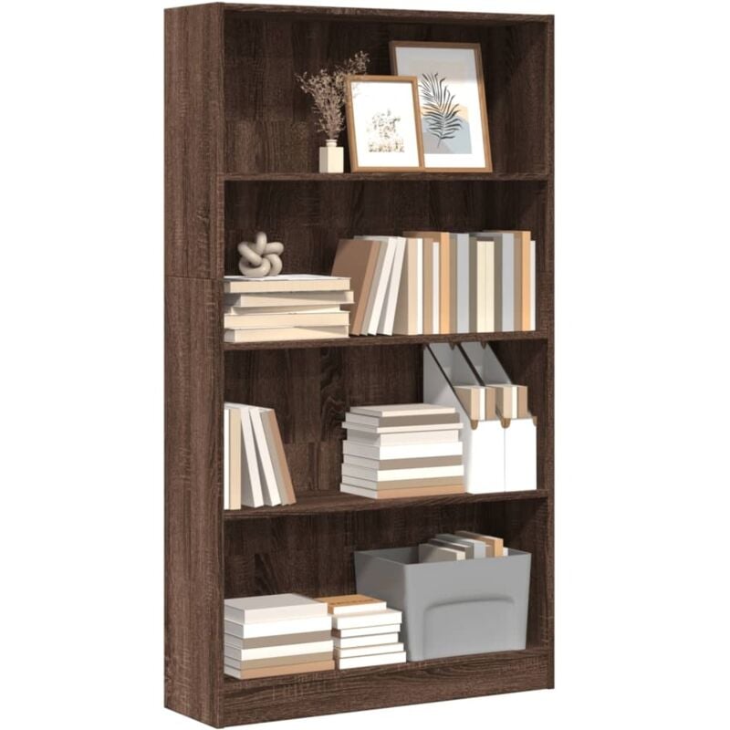 foto del prodotto libreria rovere marrone 80x24x143 cm in legno multistrato vidaxl