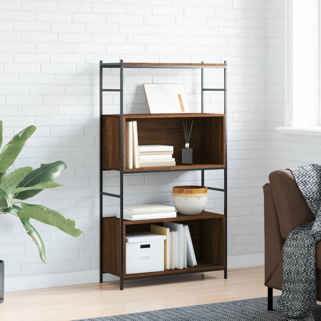 foto del prodotto libreria rovere marrone 80x30x145,5cm legno multistrato e ferrocod mxl 82163