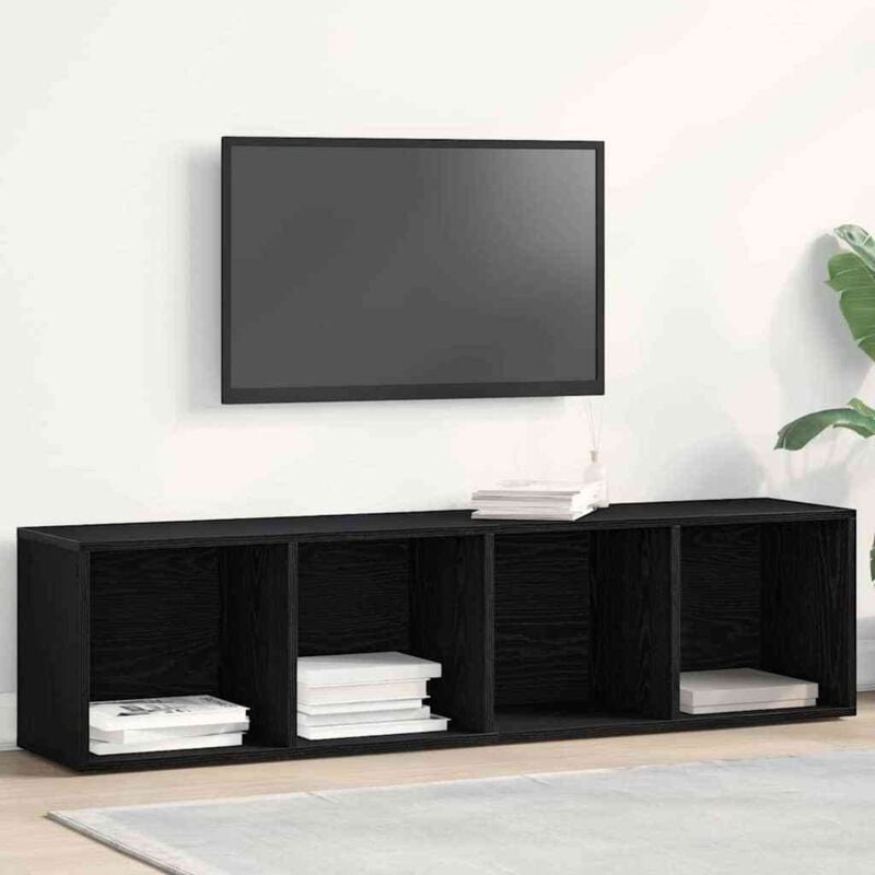foto del prodotto libreria rovere nero 36x30x143 cm in legno multistrato vidaxl