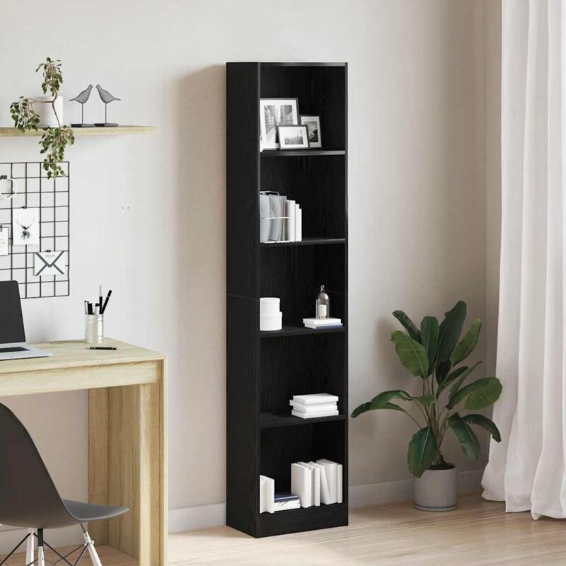 foto del prodotto libreria rovere nero 40x24x176 cm in legno multistrato - vidaxl