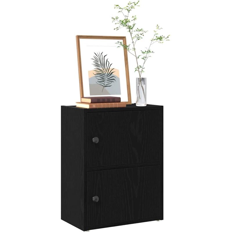 foto del prodotto libreria rovere nero 40x24x52 cm in legno multistrato vidaxl