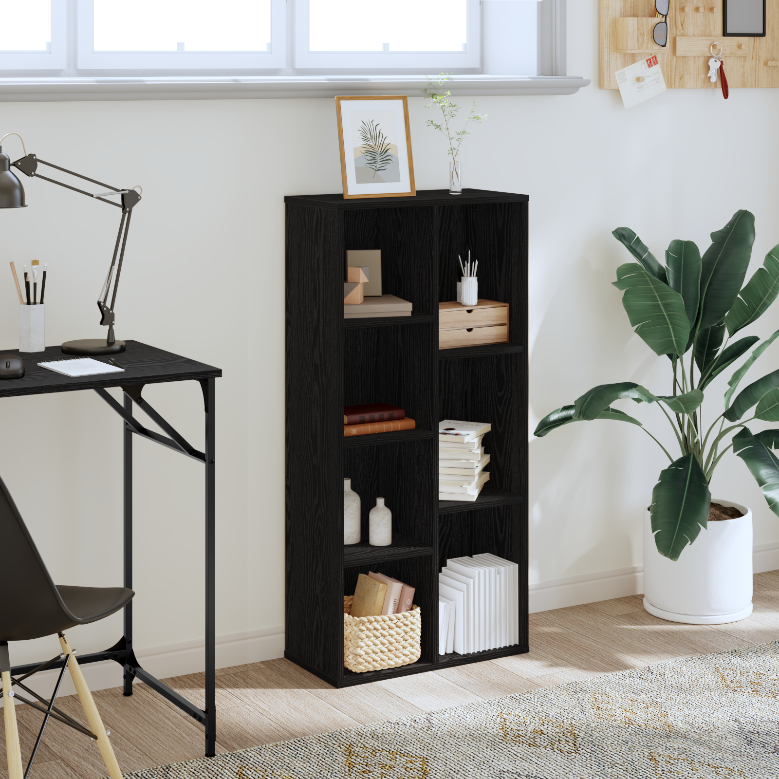 foto del prodotto libreria rovere nero 50 x 25 x 105 cm legno multistrato vidaxl