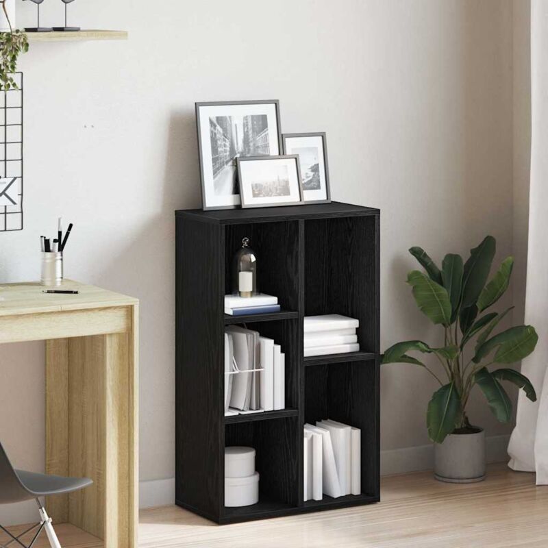 foto del prodotto libreria rovere nero 50x25x80 cm in legno multistrato vidaxl