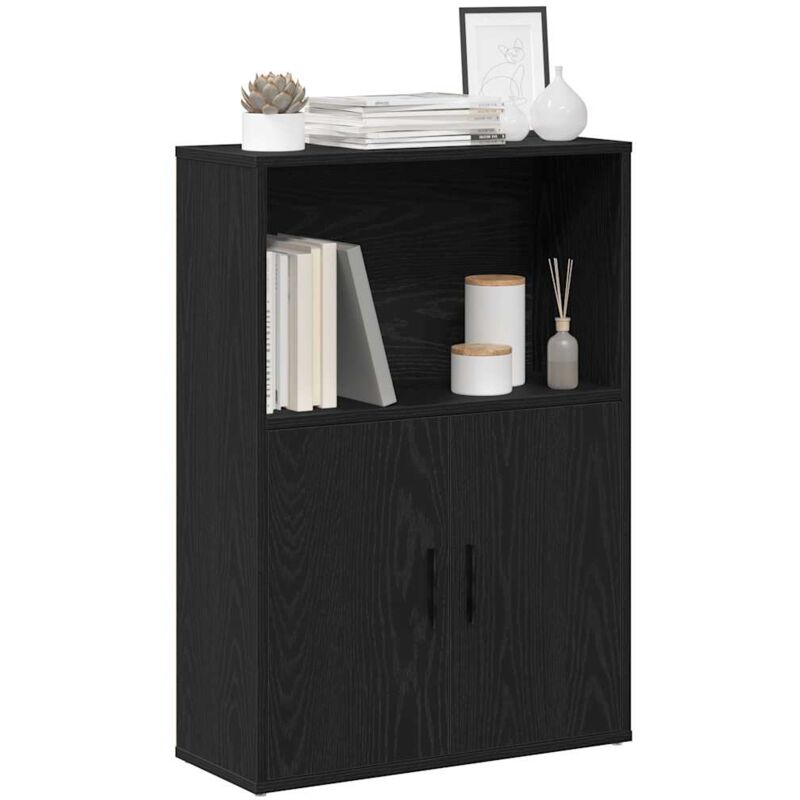 foto del prodotto libreria rovere nero 60x24x85 cm in legno multistrato vidaxl