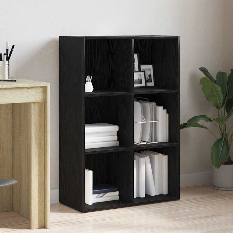 foto del prodotto libreria rovere nero 66x30x98 cm in legno multistrato vidaxl