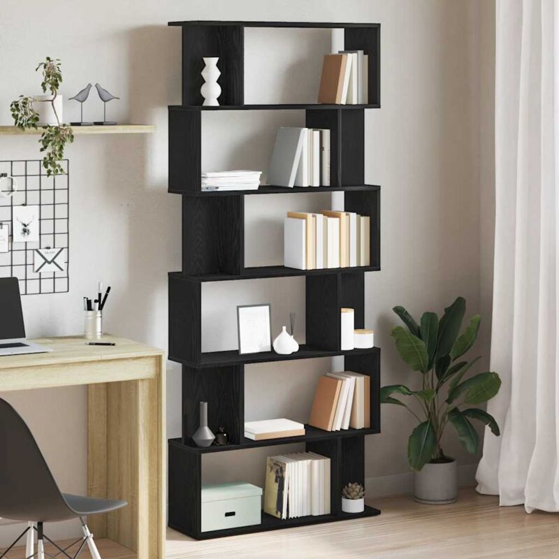 foto del prodotto libreria rovere nero 80x24x190,5 cm in legno multistrato vidaxl