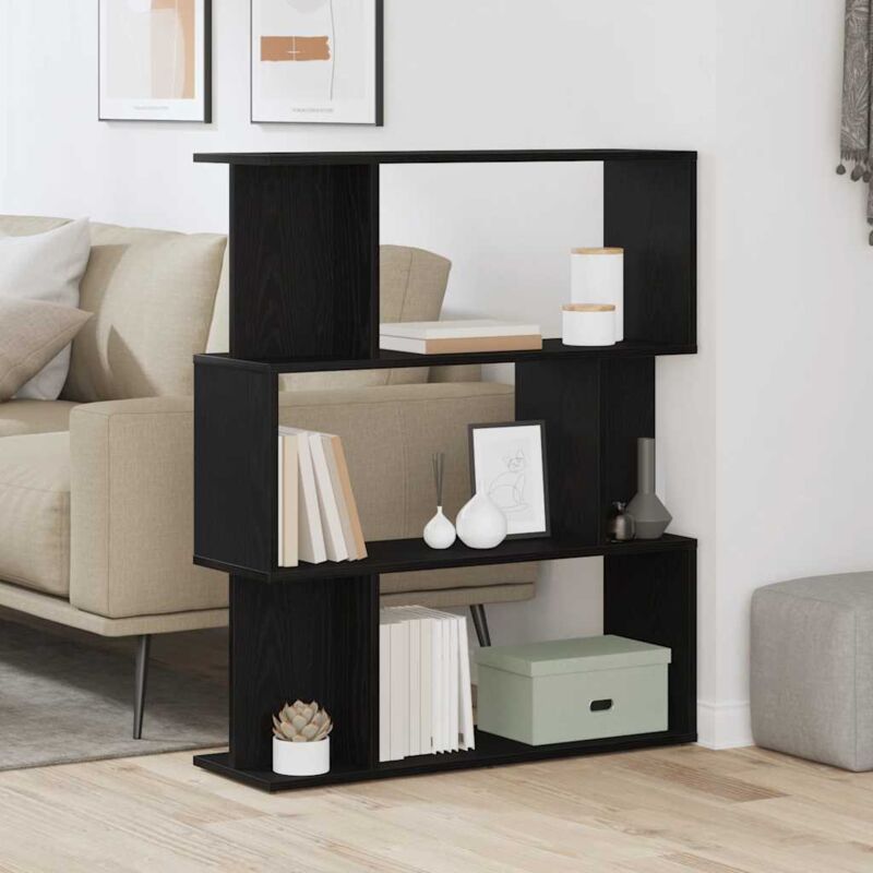 foto del prodotto libreria rovere nero 80x24x96 cm in legno multistrato vidaxl