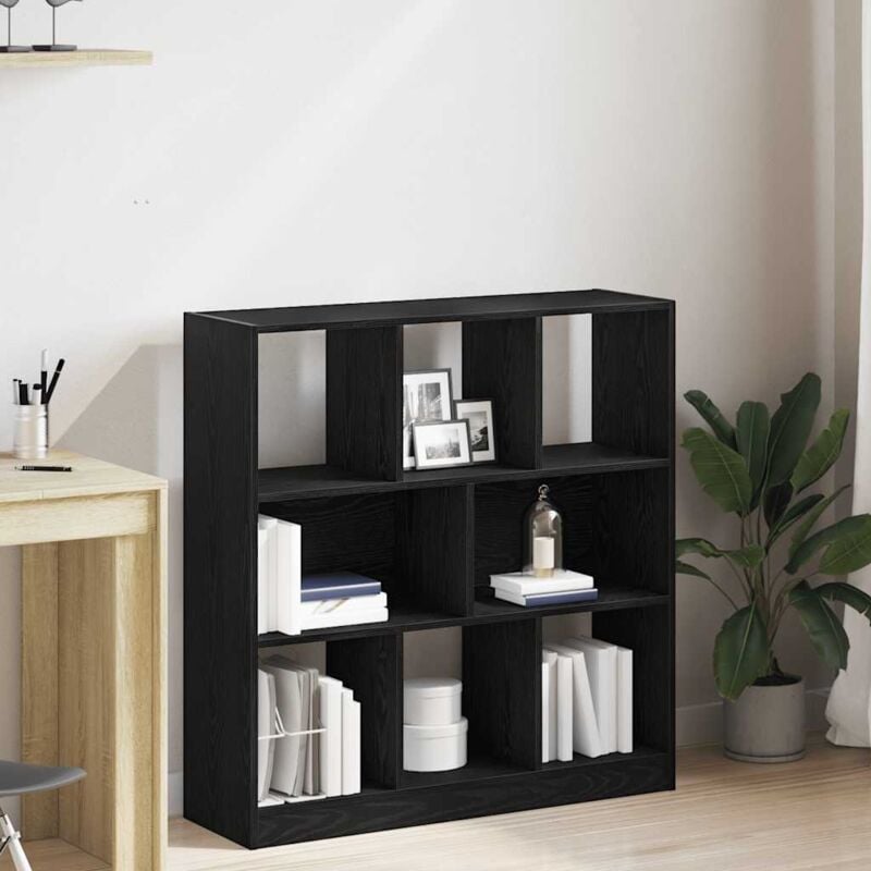 foto del prodotto libreria rovere nero 97,5x29,5x100 cm in legno multistrato vidaxl