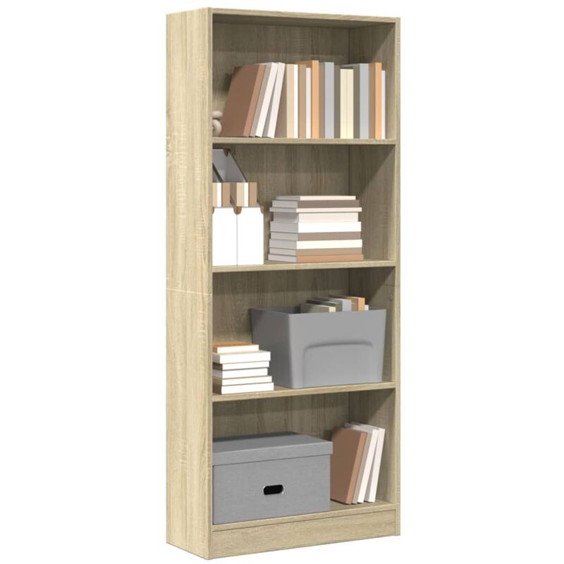foto del prodotto libreria rovere sonoma 60x24x143 cm in legno multistrato vidaxl