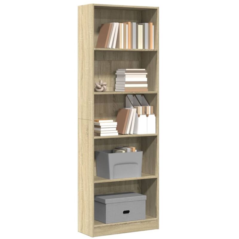 foto del prodotto libreria rovere sonoma 60x24x176 cm in legno multistrato vidaxl