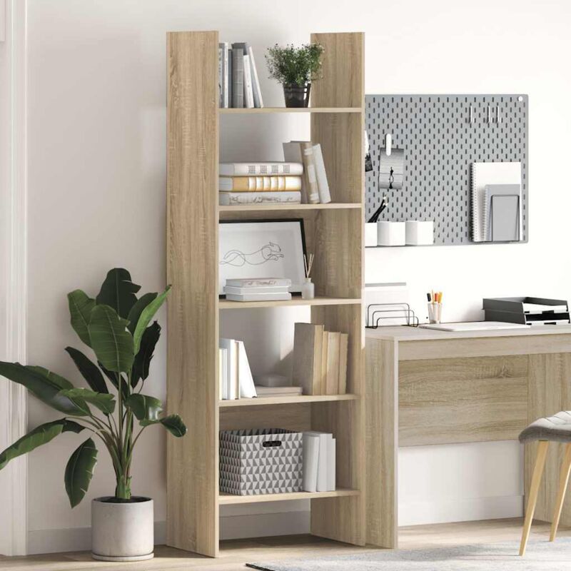 foto del prodotto libreria rovere sonoma 60x35x180 cm in legno multistrato vidaxl
