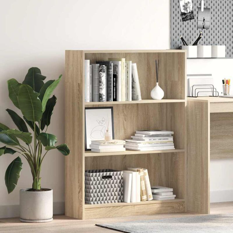 foto del prodotto libreria rovere sonoma 80x24x109 cm in legno multistrato vidaxl