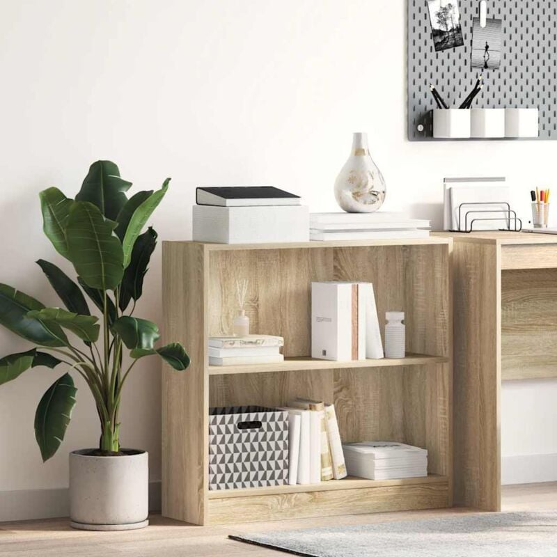 foto del prodotto libreria rovere sonoma 80x24x75 cm in legno multistrato vidaxl
