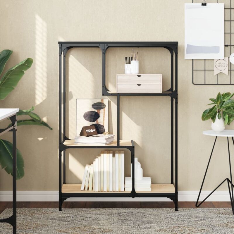 foto del prodotto libreria rovere sonoma 81x36x115 cm legno multistrato e acciaio vidaxl