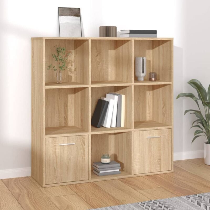 foto del prodotto libreria rovere sonoma 98x30x98 cm in legno multistrato vidaxl