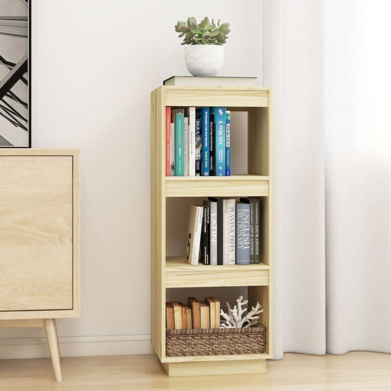 foto del prodotto libreria salvaspazio in legno 40x35x103cm con 3 ripiani vari colori colore marrone chiaro