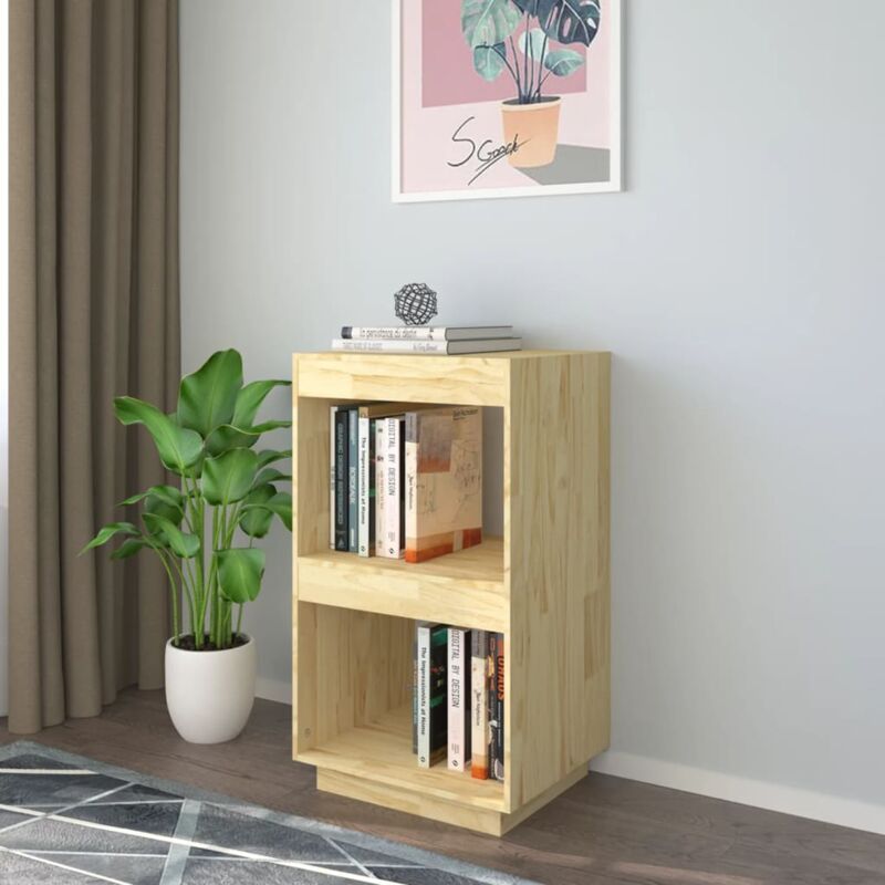 foto del prodotto libreria salvaspazio in legno 40x35x71cm con 2 ripiani vari colori colore marrone chiaro