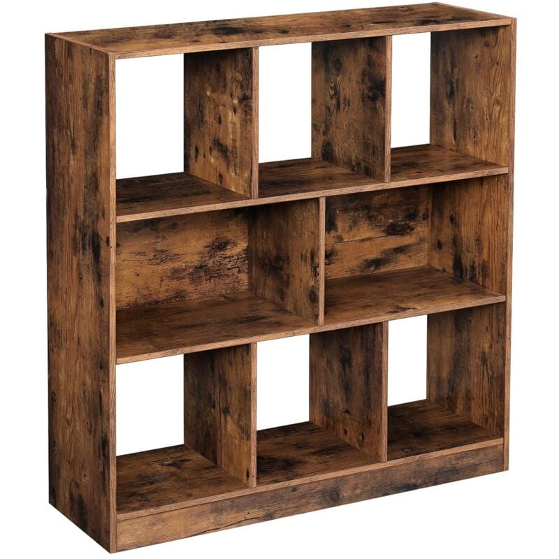 foto del prodotto libreria, scaffale con scomparti e ripiani aperti, portaoggetti autoportante, organizzatore, per soggiorno, camera da letto, studio, 97,5 x 30 x 100