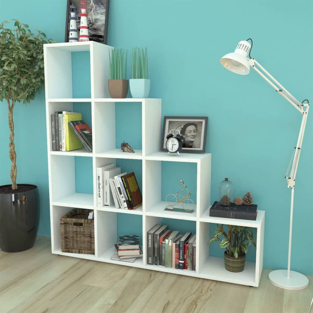 foto del prodotto libreria scaffale espositore a scala 142 cm bianco cod mxl 8187