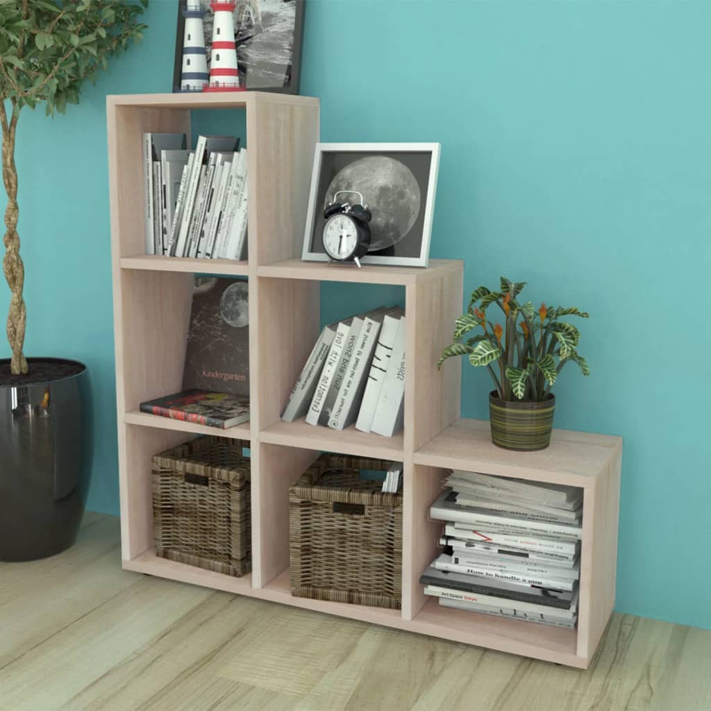 foto del prodotto libreria scalare scaffale espositore 107 cm rovere cod mxl 7974