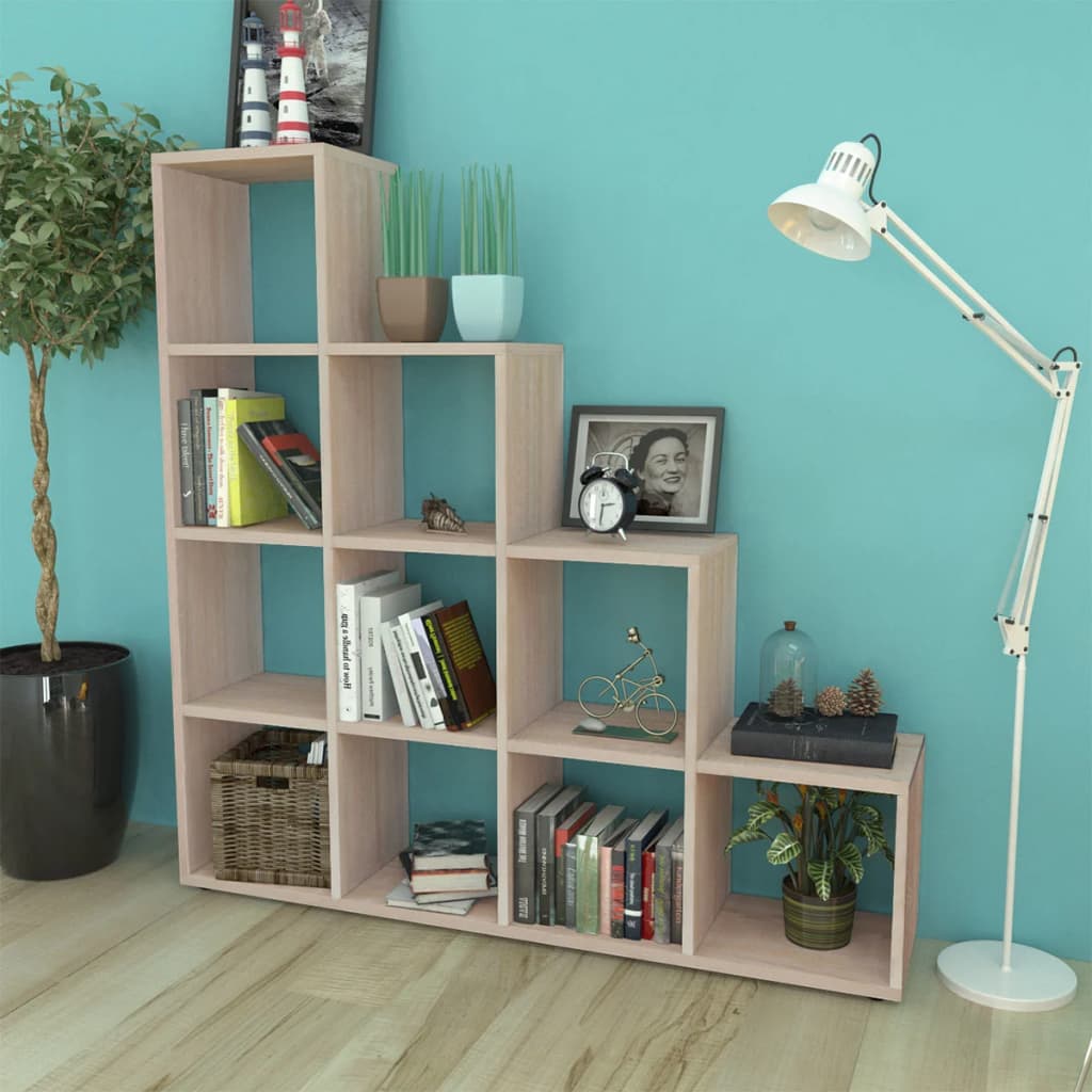 foto del prodotto libreria scalare scaffale espositore 142 cm rovere