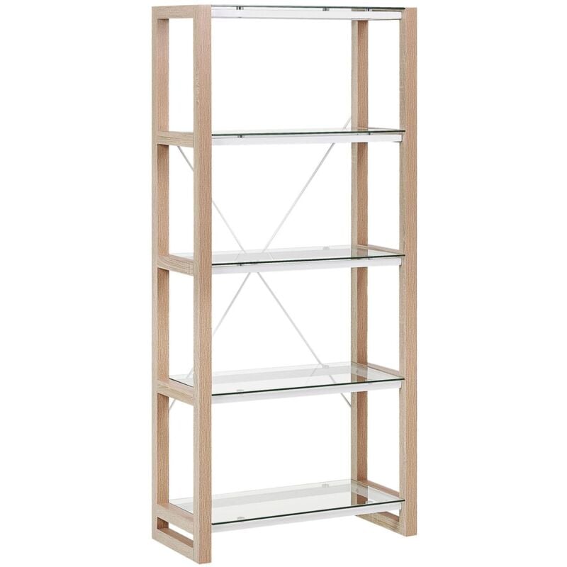 foto del prodotto libreria scandinava 4 scaffalature freestanding legno bianco jenks