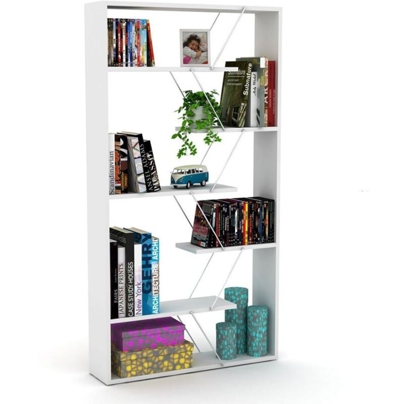 foto del prodotto libreria tars bianca 84x24x157h rf1603242