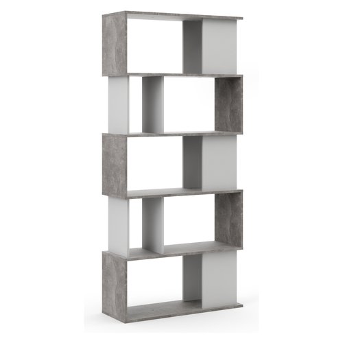 foto del prodotto libreria tvilum 71735gx49 maze ossido cemento e bianco